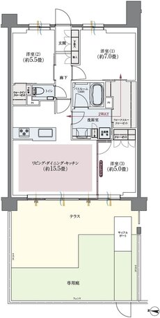 クリオ北浦和ガーデンコート 間取り B1タイプ