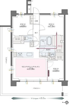 クリオ北浦和ガーデンコート 間取り A2タイプ
