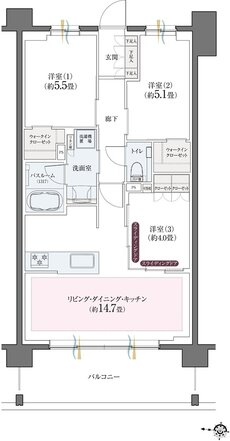 クリオ北浦和ガーデンコート 間取り D2 type