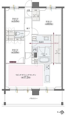 クリオ北浦和ガーデンコート 間取り Iタイプ