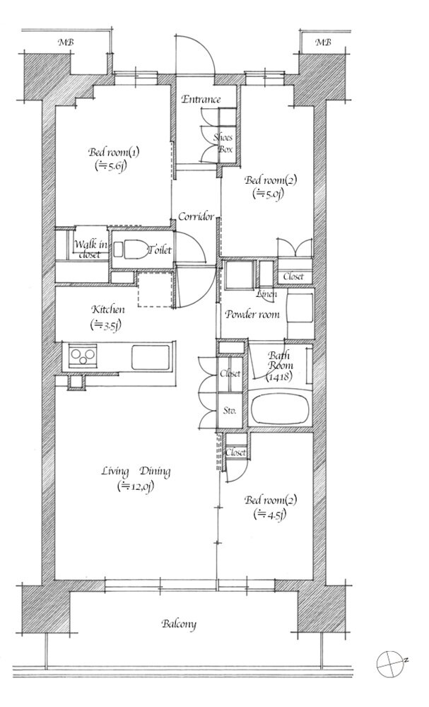 シエリア門真南駅前 間取り E TYPE