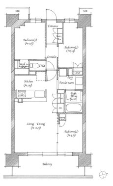 シエリア門真南駅前 間取り E TYPE