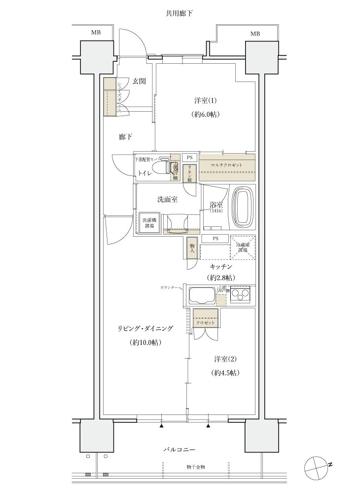 シエリア門真南駅前 間取り G TYPE