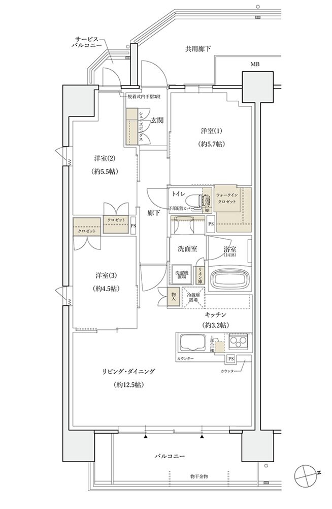 シエリア門真南駅前 間取り J TYPE