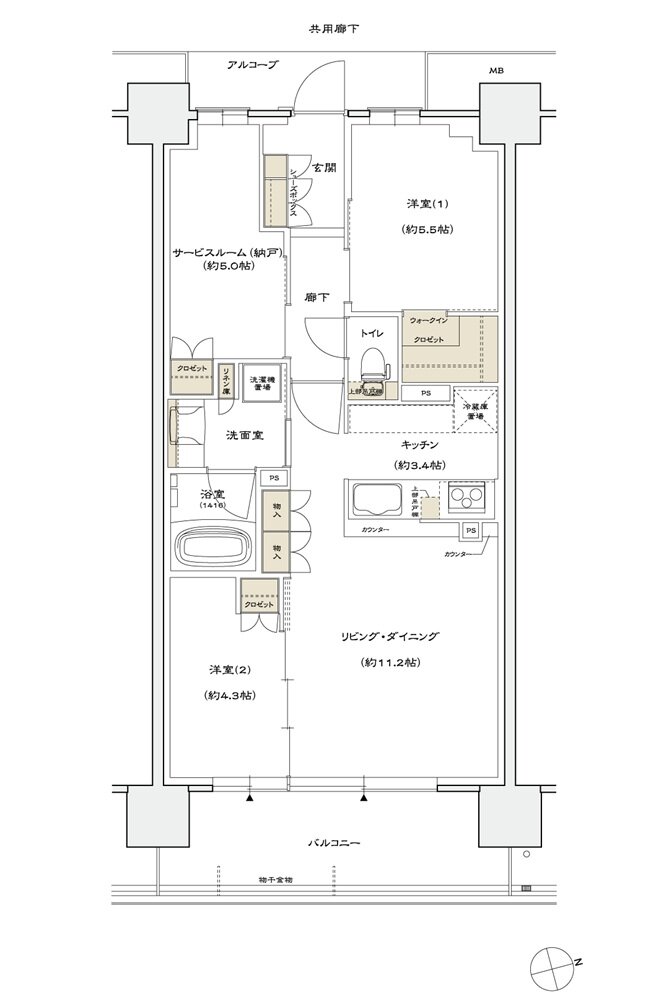 シエリア門真南駅前 間取り F TYPE