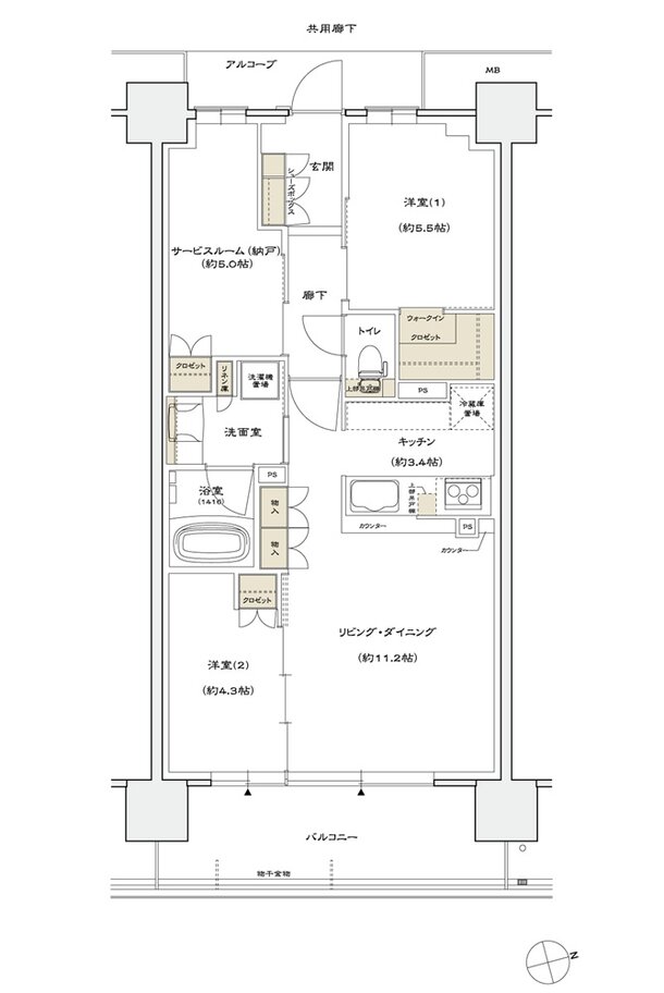 シエリア門真南駅前 間取り F TYPE