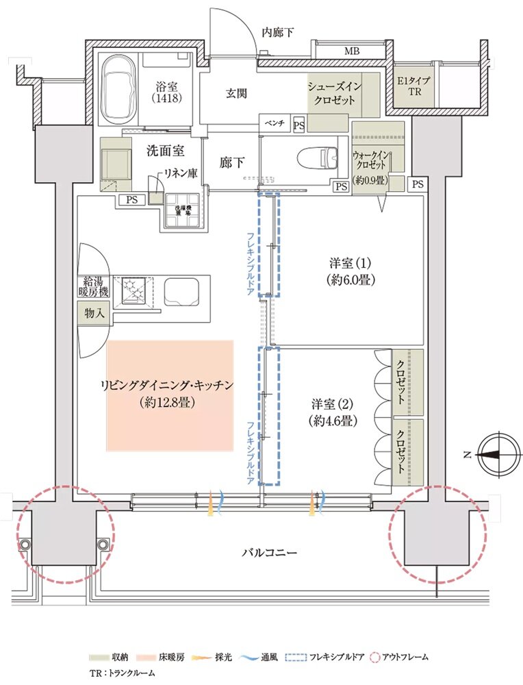 ミッドレジデンス帯広駅前 間取り E1 TYPE