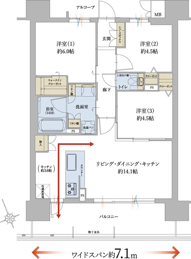 グランドパレス和泉府中駅前 間取り D type