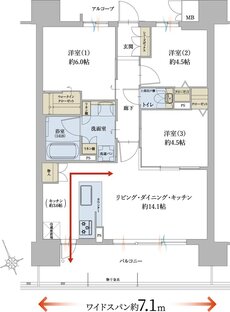 グランドパレス和泉府中駅前 間取り D type