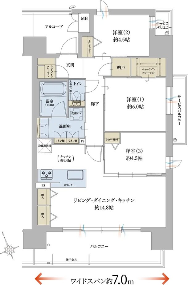 グランドパレス和泉府中駅前 間取り E type