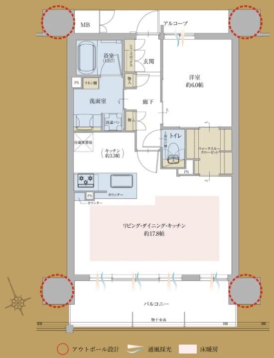 グランドパレス和泉府中駅前 間取り C type（メニュープラン）