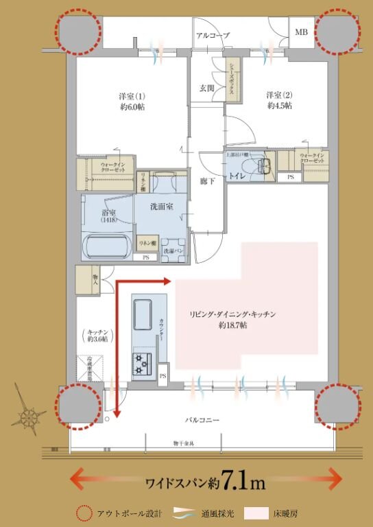グランドパレス和泉府中駅前 間取り D type（メニュープラン）
