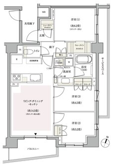パークホームズ横浜伊勢町 間取り Fタイプ