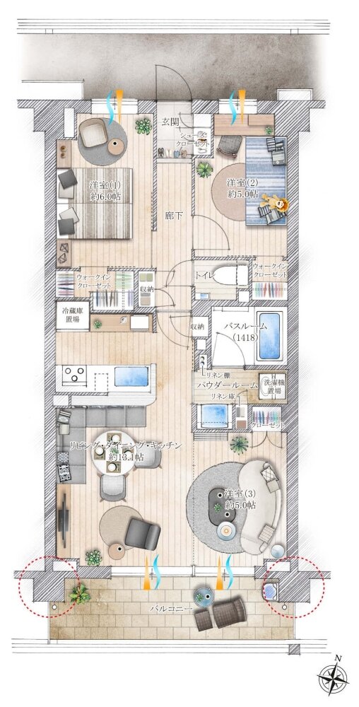 ガーラ・レジデンス南浦和プルミエ 間取り G1 type