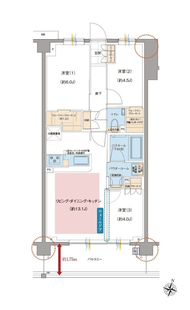 ガーラ・レジデンス南浦和プルミエ 間取り E type