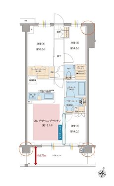 ガーラ・レジデンス南浦和プルミエ 間取り E type