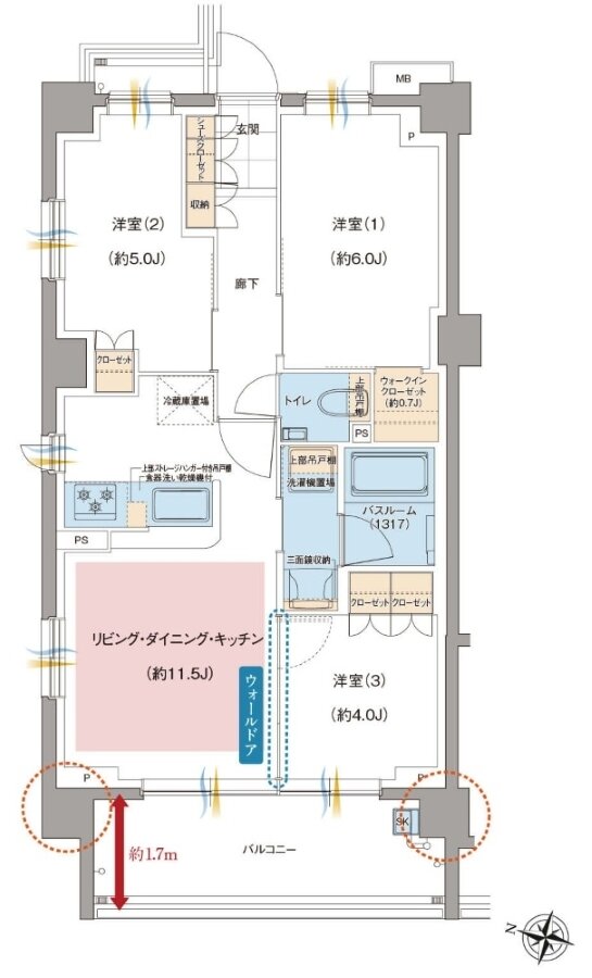 ガーラ・レジデンス南浦和プルミエ 間取り J type