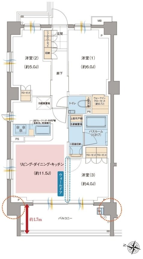 ガーラ・レジデンス南浦和プルミエ 間取り J type