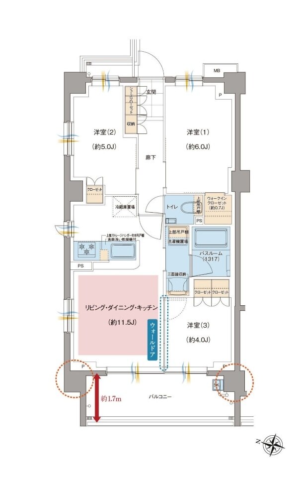 ガーラ・レジデンス南浦和プルミエ 間取り J type