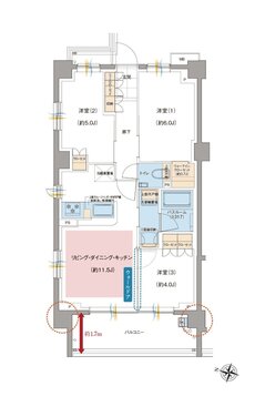 ガーラ・レジデンス南浦和プルミエ 間取り J type