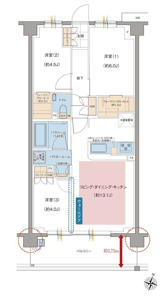 ガーラ・レジデンス南浦和プルミエ 間取り F type