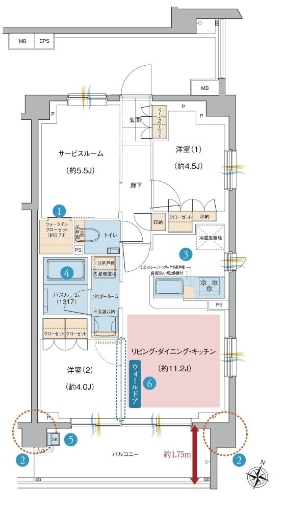 ガーラ・レジデンス南浦和プルミエ 間取り B type