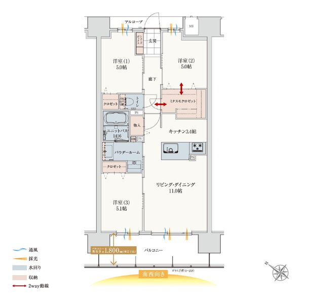 アルファステイツつくばみどりの 間取り B TYPE