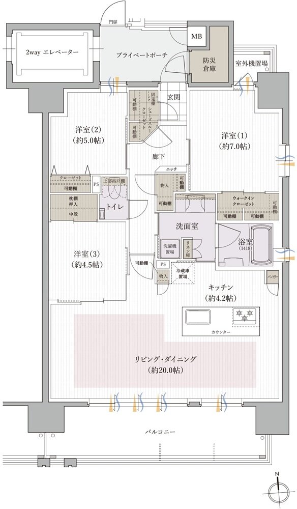 クレアホームズ岩崎ザ・リミテッド 間取り B type