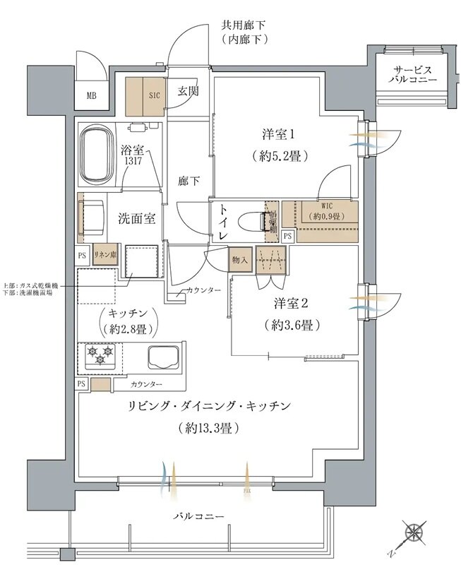 ヴェリテモア大阪梅田 間取り Dタイプ