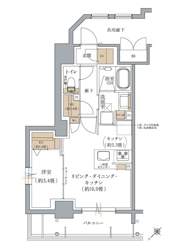 ヴェリテモア大阪梅田 間取り Aタイプ