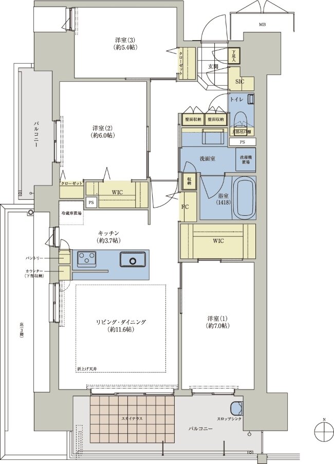 ロイヤルガーデンタワー天神町 間取り 80-A TYPE