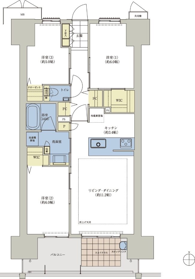 ロイヤルガーデンタワー天神町 間取り 71-B TYPE
