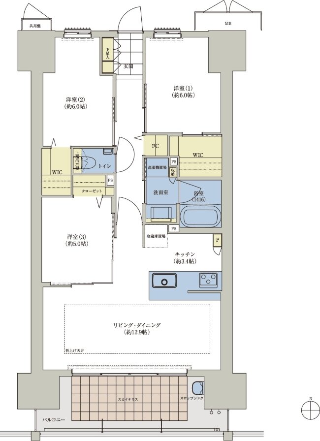 ロイヤルガーデンタワー天神町 間取り 75-C TYPE