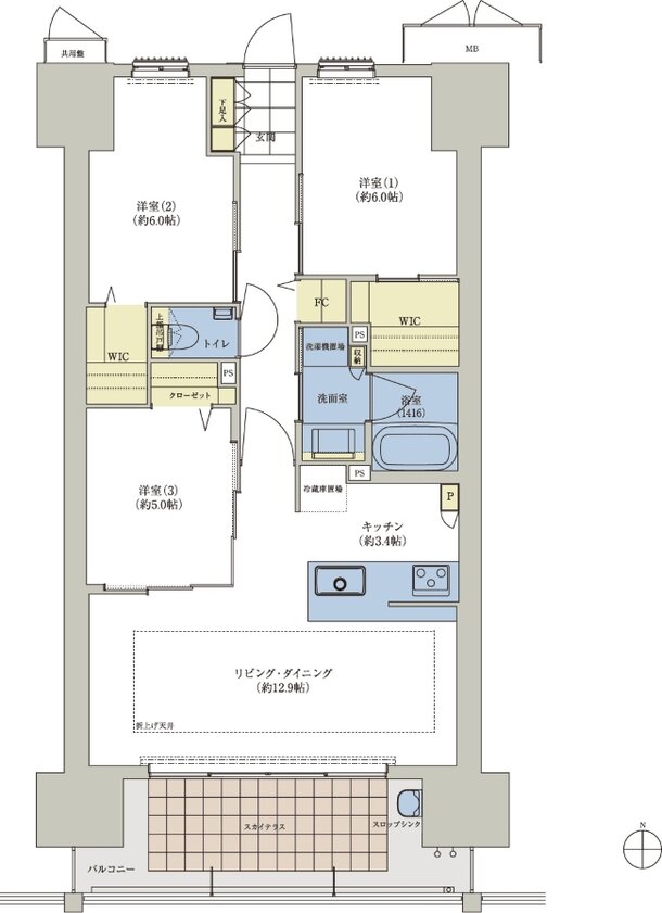 ロイヤルガーデンタワー天神町 間取り 75-C TYPE