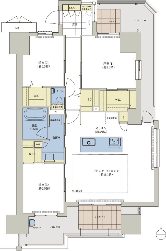 ロイヤルガーデンタワー天神町 間取り 94-D TYPE