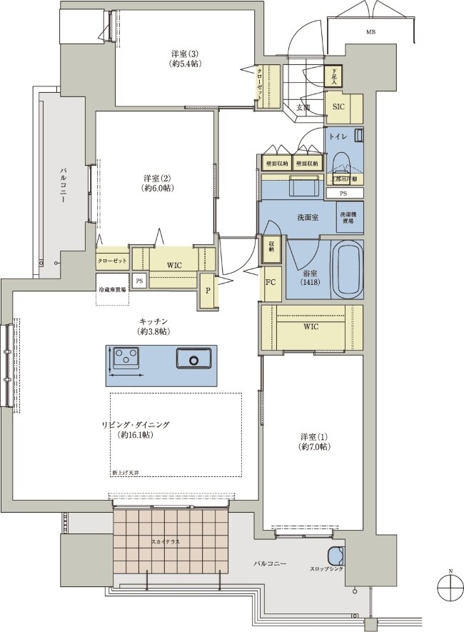 ロイヤルガーデンタワー天神町 間取り 87-E TYPE