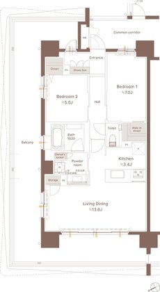 モンドミオ沖縄リゾート 北谷アラハビーチ 間取り A type