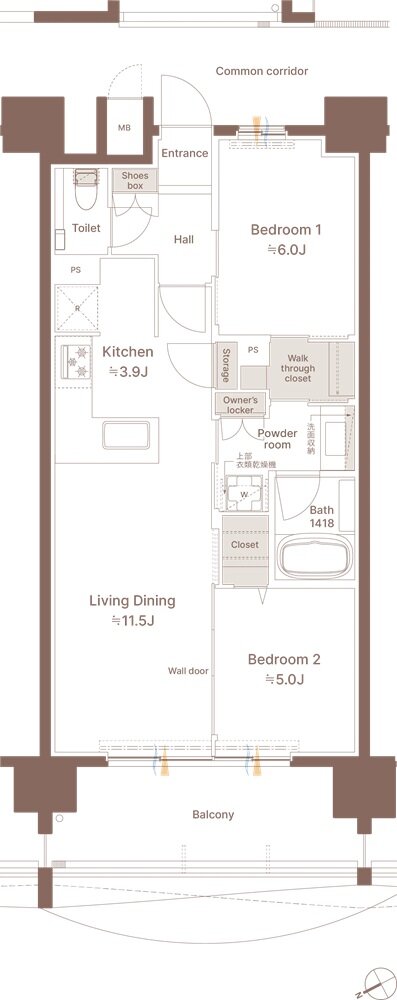 モンドミオ沖縄リゾート 北谷アラハビーチ 間取り B type