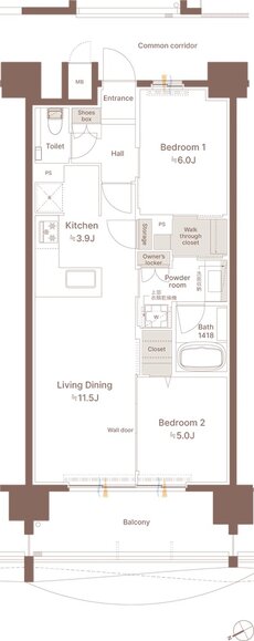 モンドミオ沖縄リゾート 北谷アラハビーチ 間取り B type