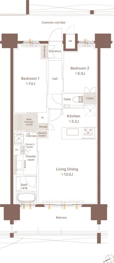 モンドミオ沖縄リゾート 北谷アラハビーチ 間取り C type