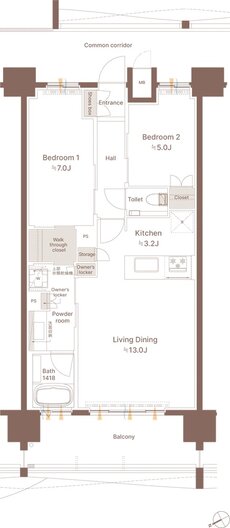 モンドミオ沖縄リゾート 北谷アラハビーチ 間取り C type