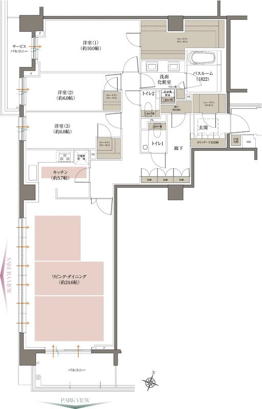 アトラス芦屋 間取り Eタイプ THE PRIVATE