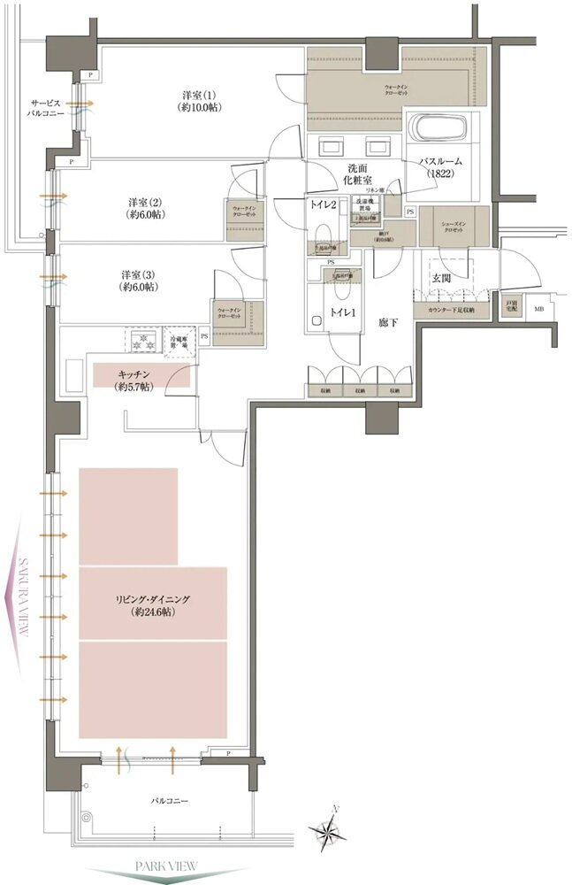アトラス芦屋 間取り EタイプTHE PRIVATE