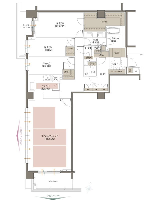 アトラス芦屋 間取り Eタイプ THE PRIVATE