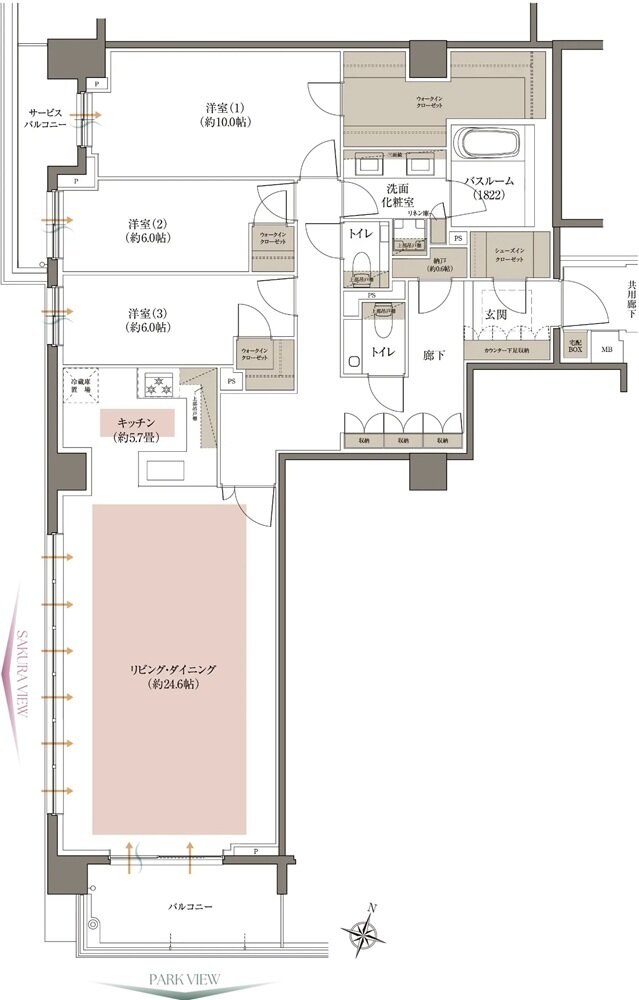 アトラス芦屋 間取り Eタイプ THE PRIVATE