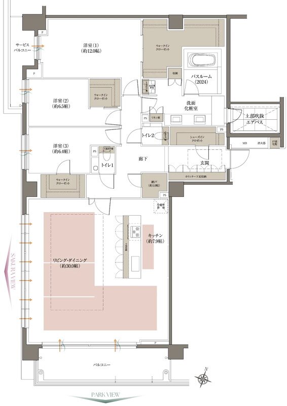 アトラス芦屋 間取り Iタイプ SKY GALLERY