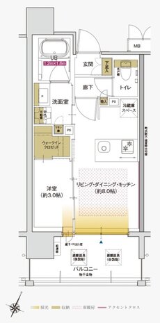 ソルティア京橋リバーフロント 間取り Bタイプ