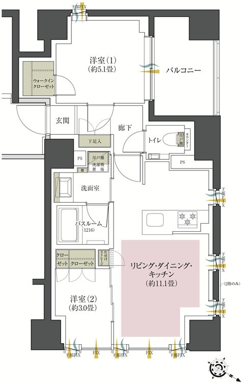 クリオ日本橋人形町 間取り Cタイプ