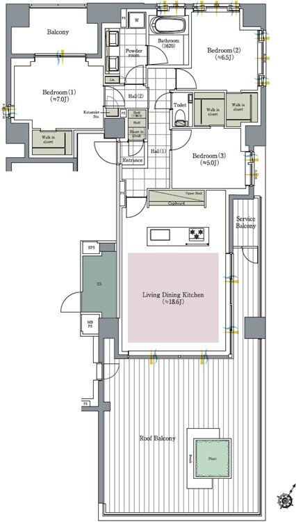 クリオ日本橋人形町 間取り Fタイプ