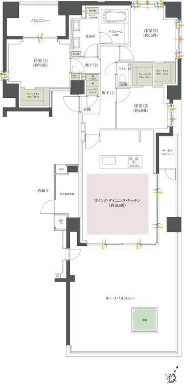 クリオ日本橋人形町 間取り Fタイプ